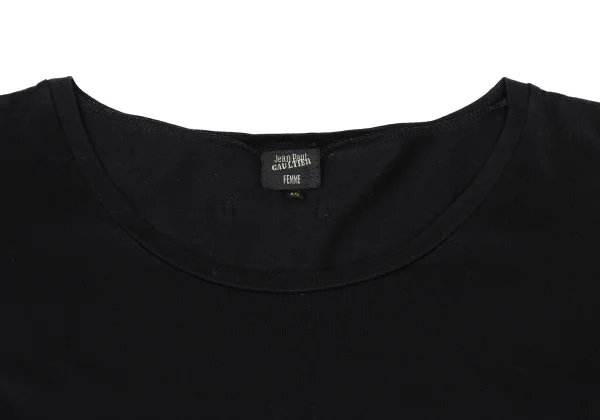 Jean Paul GAULTIER FEMME Cotton Detachable Vinyl Pocket Hem Design Top K-167580_004