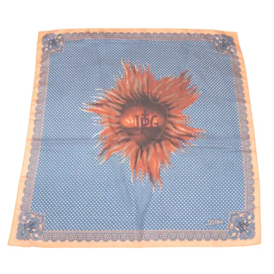 Jean Paul GAULTIER Rayon Poly Logo Heart Print Scarf