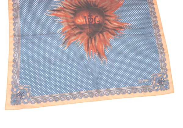Jean Paul GAULTIER Rayon Poly Logo Heart Print Scarf K-167584_003