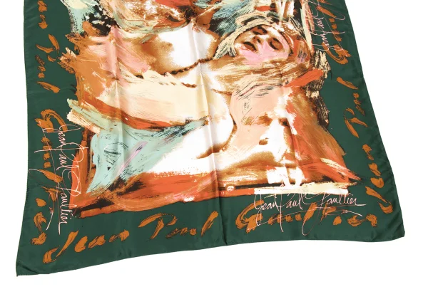 Jean Paul GAULTIER Silk Paint Graphic Printed Scarf K-167587_003