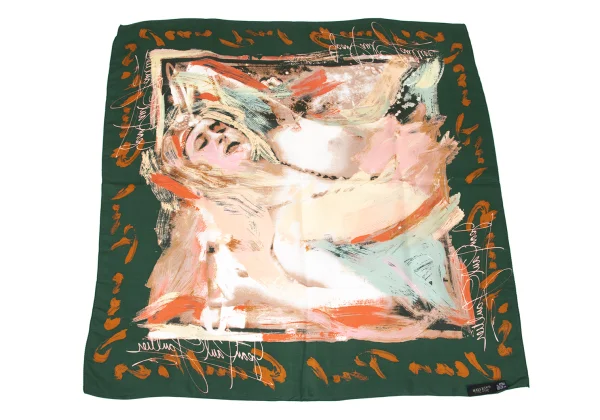 Jean Paul GAULTIER Silk Paint Graphic Printed Scarf K-167587_005