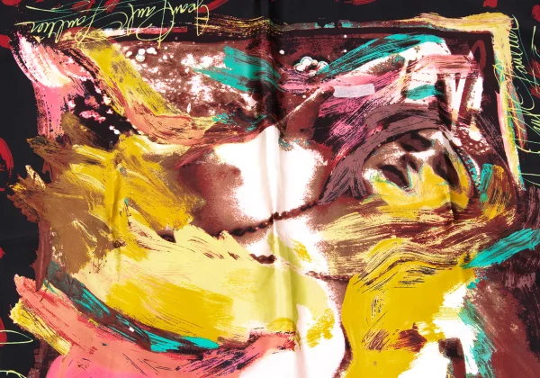 Jean Paul GAULTIER Silk Paint Graphic Printed Scarf K-167588_002