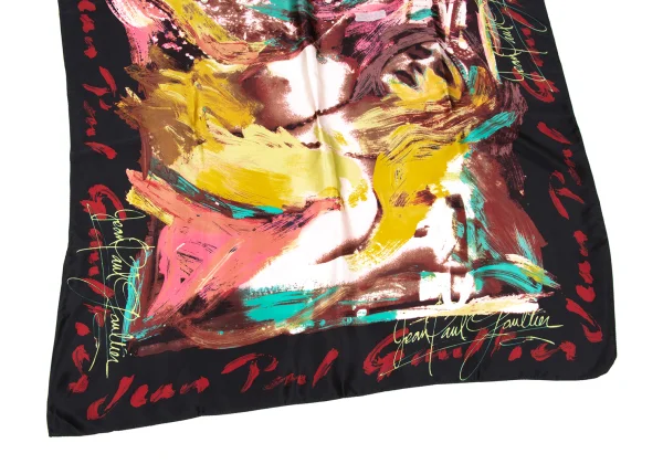 Jean Paul GAULTIER Silk Paint Graphic Printed Scarf K-167588_003
