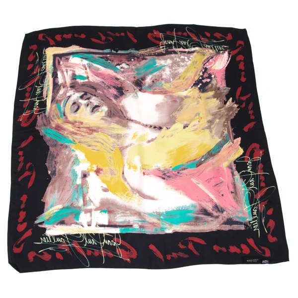 Jean Paul GAULTIER Silk Paint Graphic Printed Scarf K-167588_005