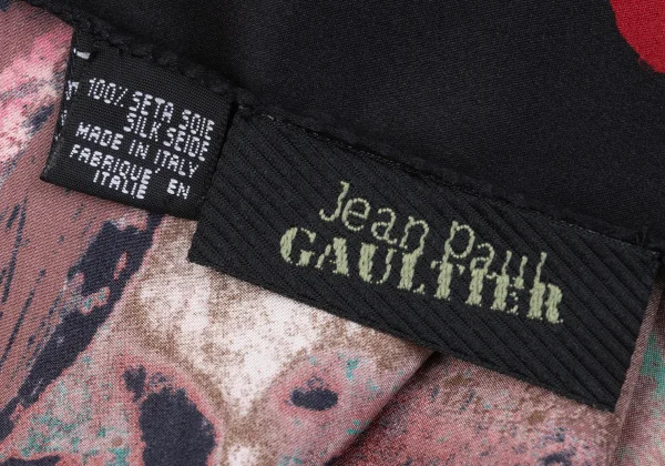Jean Paul GAULTIER Silk Paint Graphic Printed Scarf K-167588_007