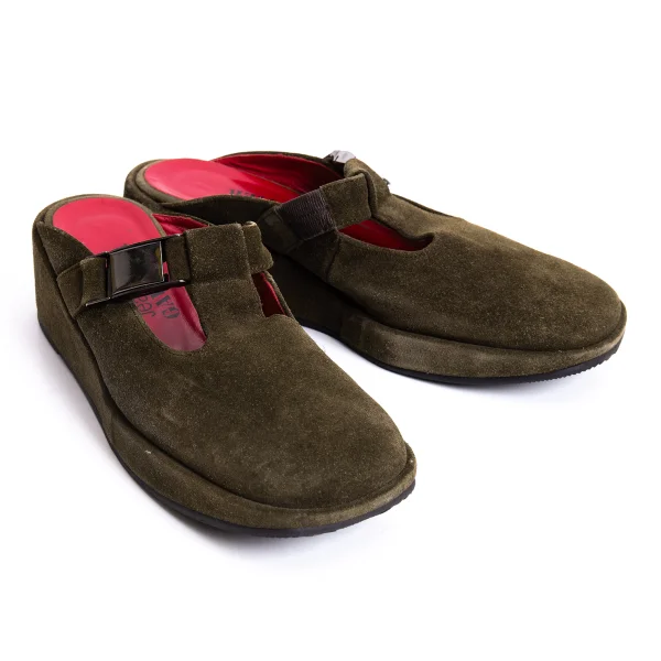 Jean Paul GAULTIER Suede Belted Design Sandal Khaki 3.5(About US 6.5) K-167595_001