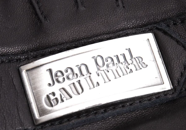 Jean Paul GAULTIER Metal Plate Leather Groves K-167597_003
