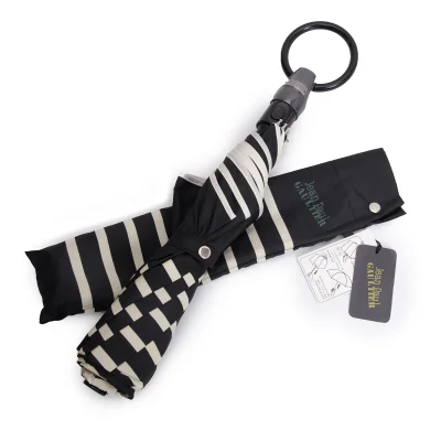 ジャンポールゴルチエJean Paul GAULTIER ワンプッシュボーダー傘 黒