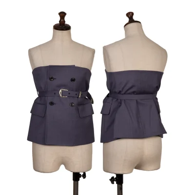 TOGA PULLA ARCHIVES Poly Wool Belted Corset Strapless Top