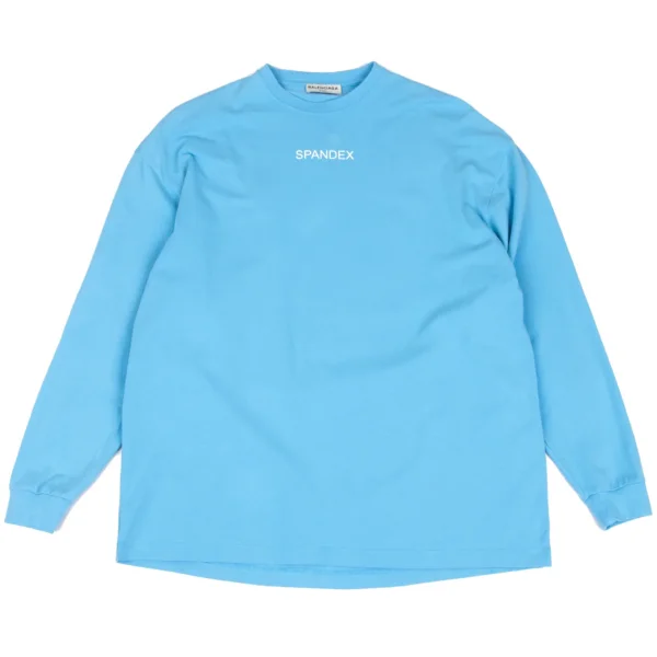 BALENCIAGA Printed Long Sleeve Top Sky blue S K-167615_001