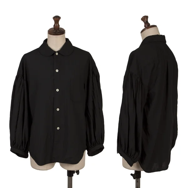COMME des GARCONS COMME des GARCONS Poly Gather Sleeves Blouse Black S K-167620_001