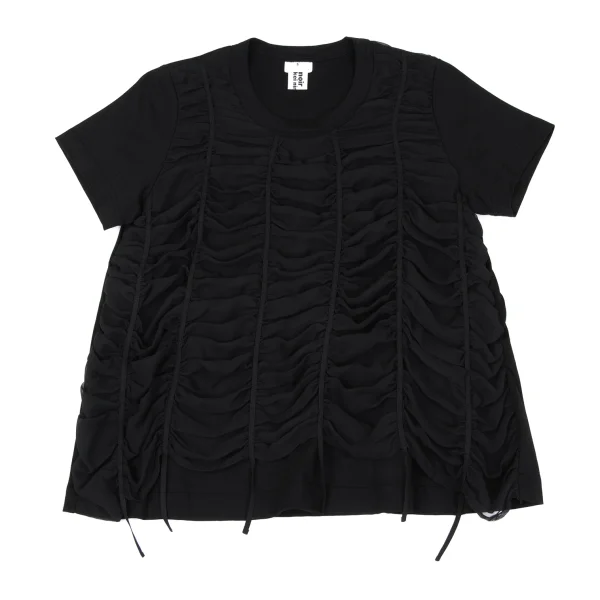 ノアール ケイ ニノミヤnoir kei ninomiya シフォンギャザーレイヤードTシャツ 黒S