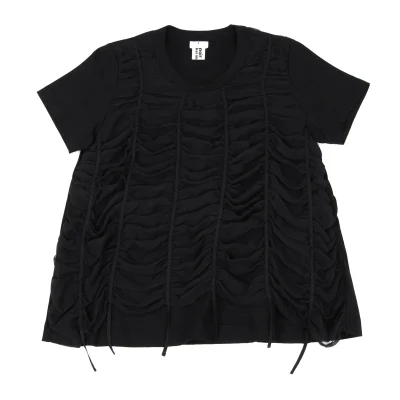 noir kei ninomiya Gather Chiffon Gather Layered T Shirt