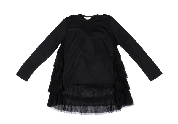 COMME des GARCONS Back Mesh Frill Layered T-shirt K-167631_002