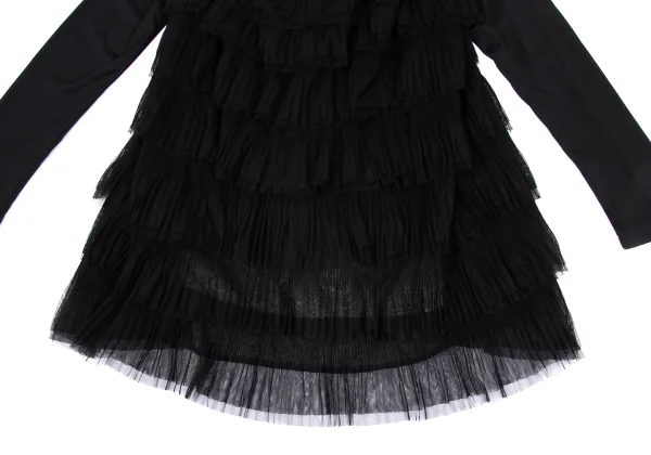 COMME des GARCONS Back Mesh Frill Layered T-shirt K-167631_011
