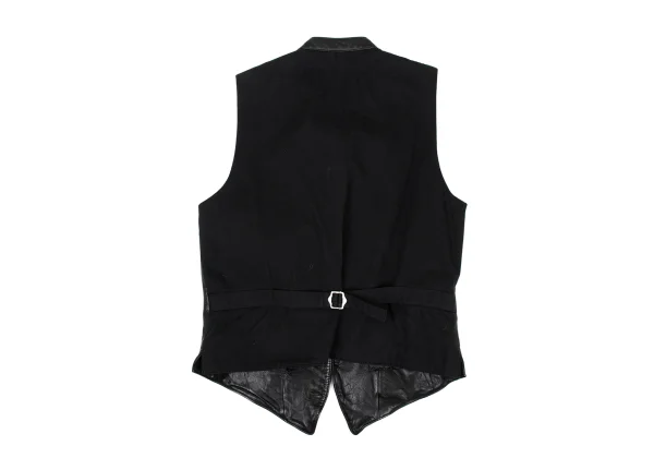 S'YTE Lamb Leather Switching Collarless Vest K-167636_010