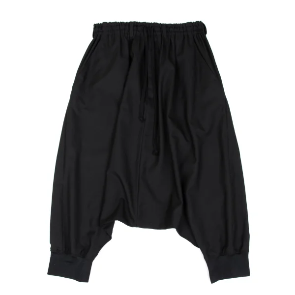 Ground Y Wool Poly Gabardine Ribbed Hem Dropped Crotch Pants Black 3 K-167637_001