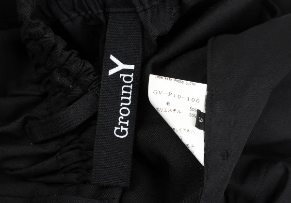 Ground Y Wool Poly Gabardine Ribbed Hem Dropped Crotch Pants K-167637_014