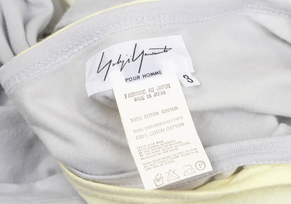 Yohji Yamamoto POUR HOMME Cotton Layered T-shirt K-167639_014
