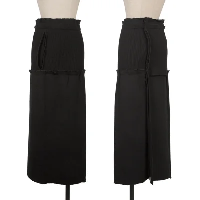 COMME des GARCONS Cut-off Wool Switching Knit Skirt