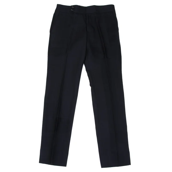 コムデギャルソンCOMME des GARCONS ウールピンストライプパネル切替パンツ 紺M