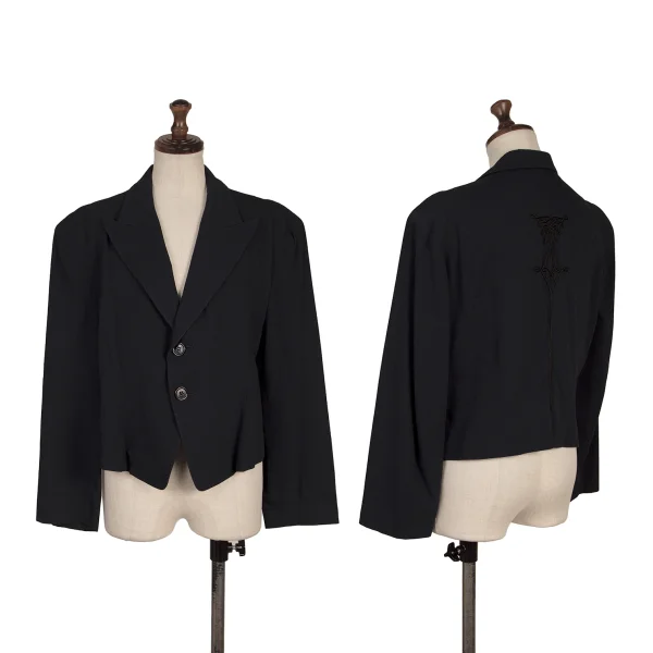 Y's Back Cord Embroidery Short Jacket Navy S-M K-167662_001