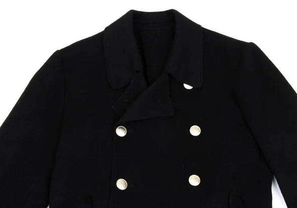 Yohji Yamamoto FEMME Cuttung Melton Wool Button Design P-Coat K-167676_003