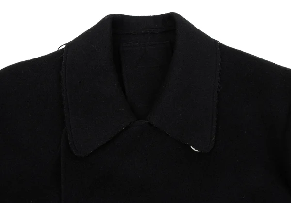 Yohji Yamamoto FEMME Cuttung Melton Wool Button Design P-Coat K-167676_005