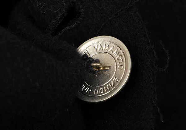 Yohji Yamamoto FEMME Cuttung Melton Wool Button Design P-Coat K-167676_007