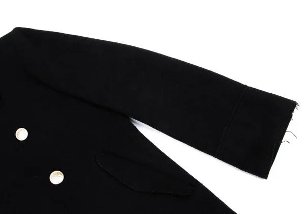 Yohji Yamamoto FEMME Cuttung Melton Wool Button Design P-Coat K-167676_008