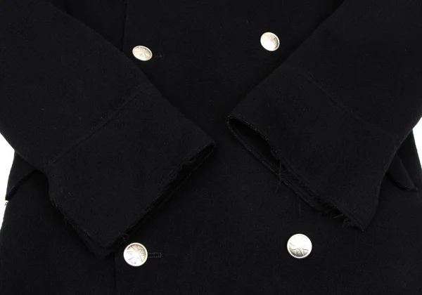Yohji Yamamoto FEMME Cuttung Melton Wool Button Design P-Coat K-167676_009