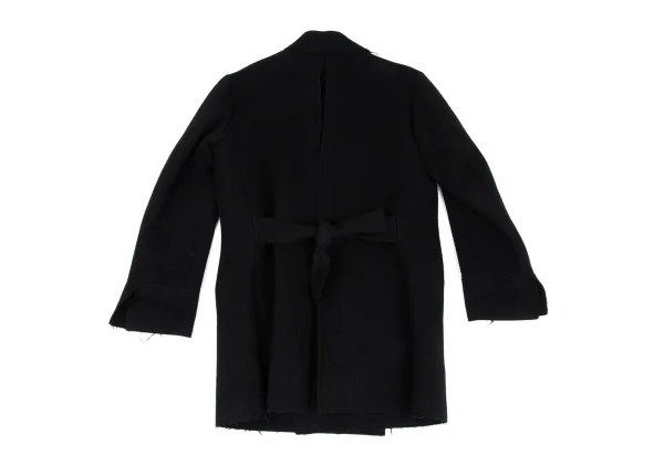 Yohji Yamamoto FEMME Cuttung Melton Wool Button Design P-Coat K-167676_015