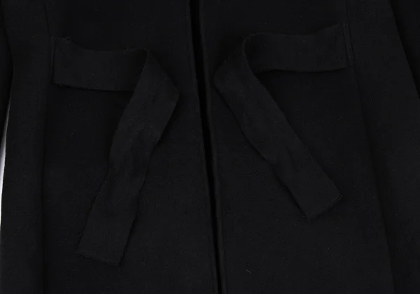 Yohji Yamamoto FEMME Cuttung Melton Wool Button Design P-Coat K-167676_016