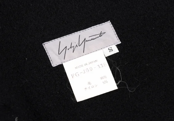 Yohji Yamamoto FEMME Cuttung Melton Wool Button Design P-Coat K-167676_019