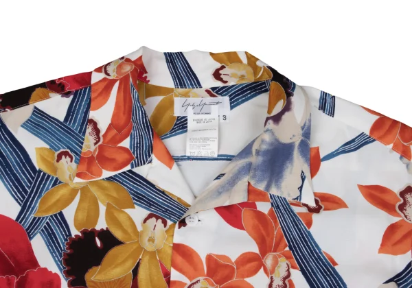 Yohji Yamamoto POUR HOMME Floral Printed Rayon Shirt K-167687_005