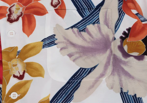 Yohji Yamamoto POUR HOMME Floral Printed Rayon Shirt K-167687_007