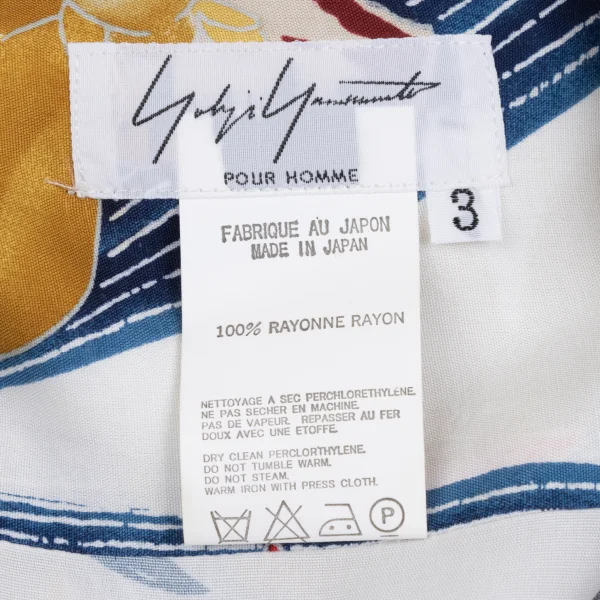 Yohji Yamamoto POUR HOMME Floral Printed Rayon Shirt K-167687_017