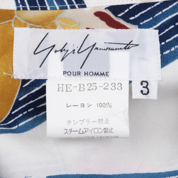 Yohji Yamamoto POUR HOMME Floral Printed Rayon Shirt K-167687_018