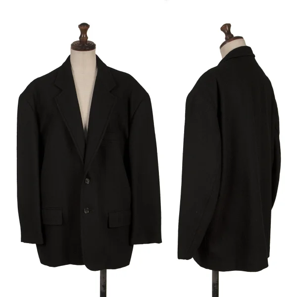 トリココムデギャルソンtricot COMME des GARCONS ライトメルトン2Bジャケット 黒M位