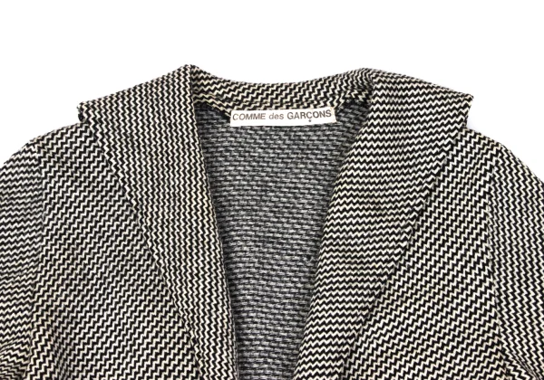 COMME des GARCONS Zig-Zag Jacquard Sailor Collar Knit Coat K-167692_004