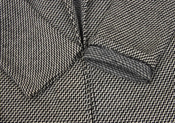 COMME des GARCONS Zig-Zag Jacquard Sailor Collar Knit Coat K-167692_006