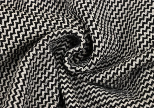 COMME des GARCONS Zig-Zag Jacquard Sailor Collar Knit Coat K-167692_014