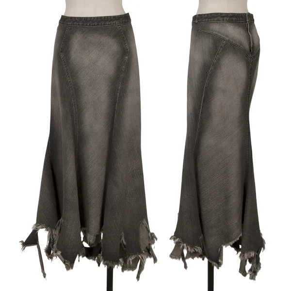 JUNYA WATANABE COMME des GARCONS Hem Cutting Denim Skirt Black S K-167693_001