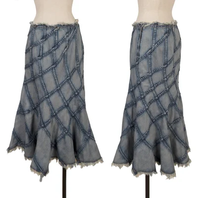 JUNYA WATANABE COMME des GARCONS Bias Switching Denim Skirt