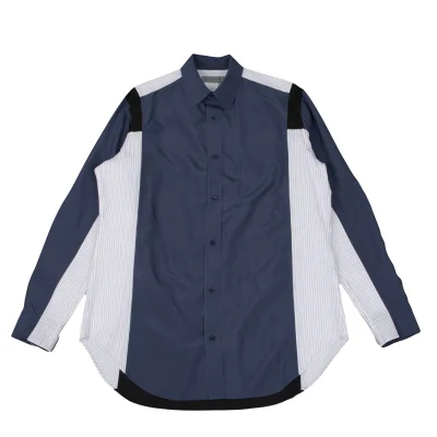 Yohji Yamamoto POUR HOMME Stripe Switching Silk Shirt