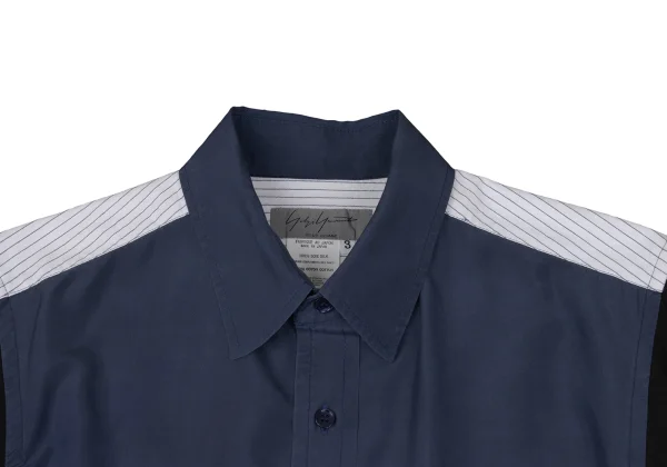 Yohji Yamamoto POUR HOMME Stripe Switching Silk Shirt K-167695_006