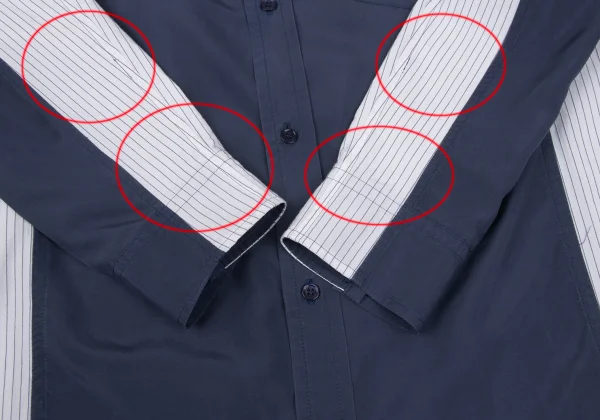 Yohji Yamamoto POUR HOMME Stripe Switching Silk Shirt K-167695_008