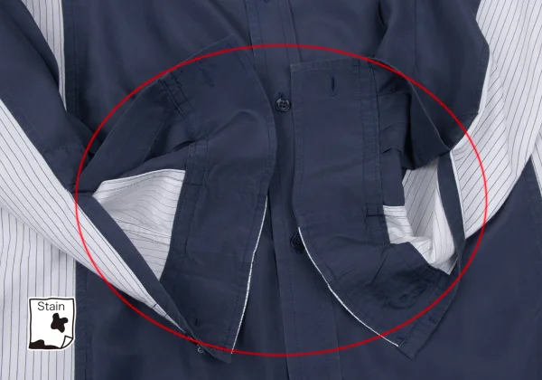 Yohji Yamamoto POUR HOMME Stripe Switching Silk Shirt K-167695_010