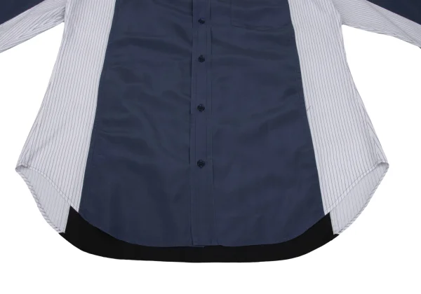 Yohji Yamamoto POUR HOMME Stripe Switching Silk Shirt K-167695_011