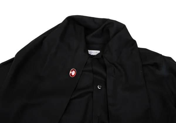 Yohji Yamamoto POUR HOMME Stone Button Stole Design Silk Shirt K-167696_003